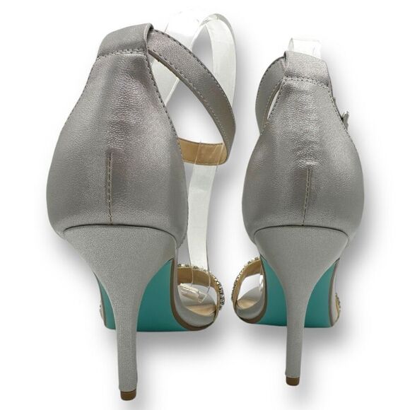 Betsey Johnson Womens Gina Embellished Rhinestone Sandals Silver Size 10M - Picture 8 of 11